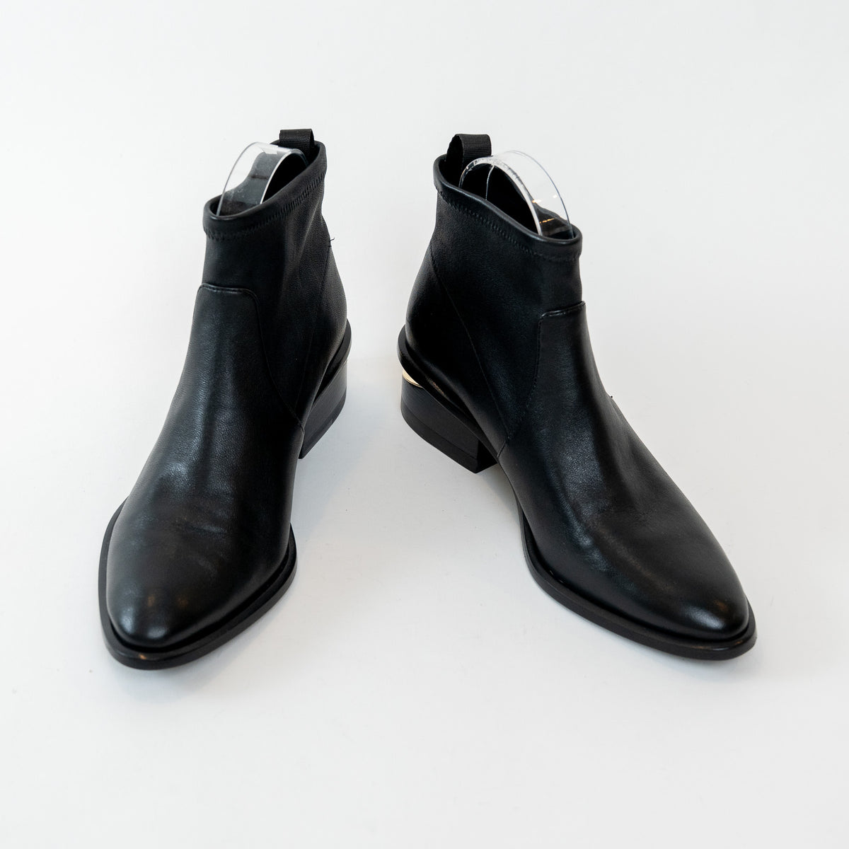 Alexander Wang Black Lambskin Leather Kori Stretch Boots Size 36