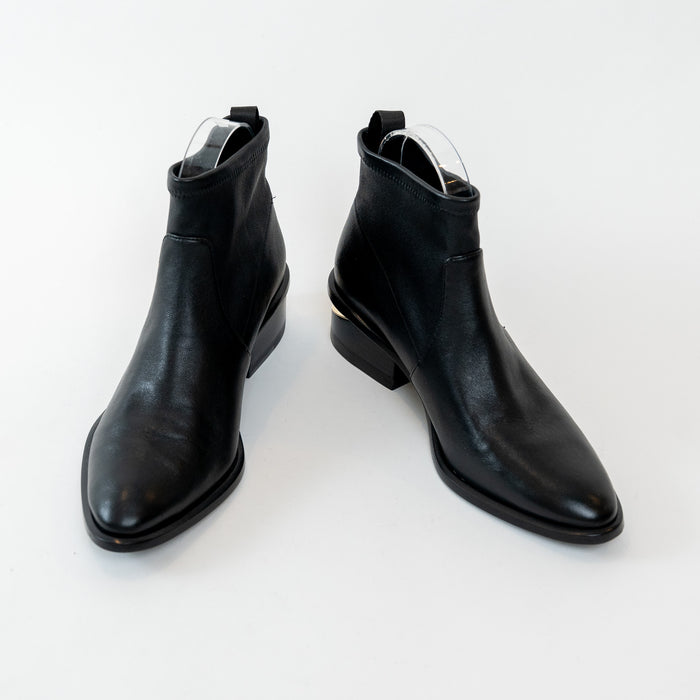 Alexander Wang Black Lambskin Leather Kori Stretch Boots Size 36