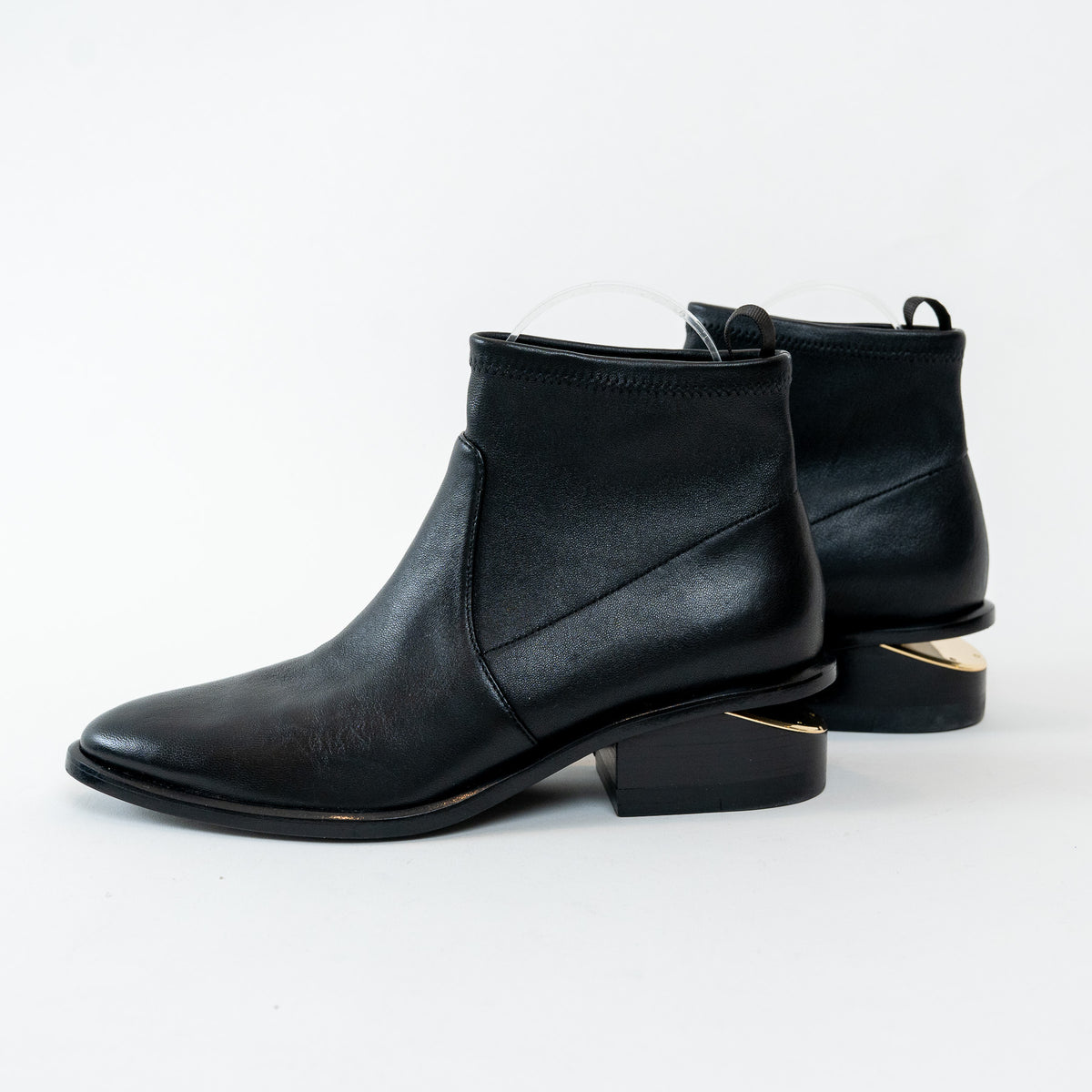 Alexander Wang Black Lambskin Leather Kori Stretch Boots Size 36