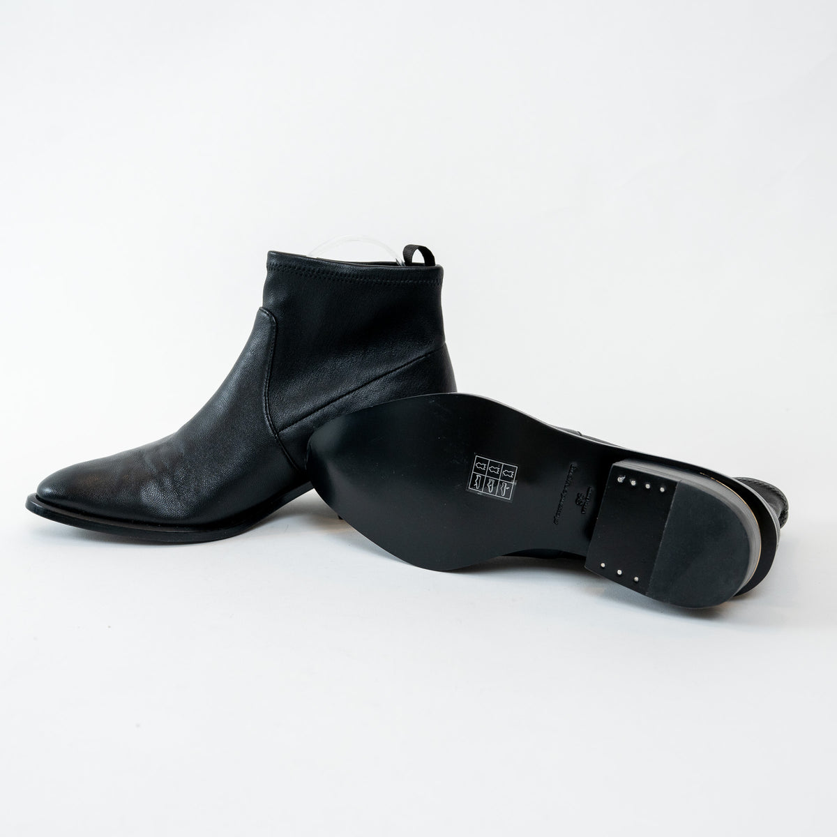 Alexander Wang Black Lambskin Leather Kori Stretch Boots Size 36