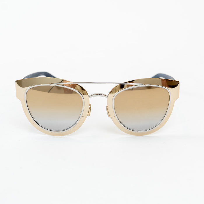 Dior Light Gold and Navy Double Bridge DiorChromic Sunglasses