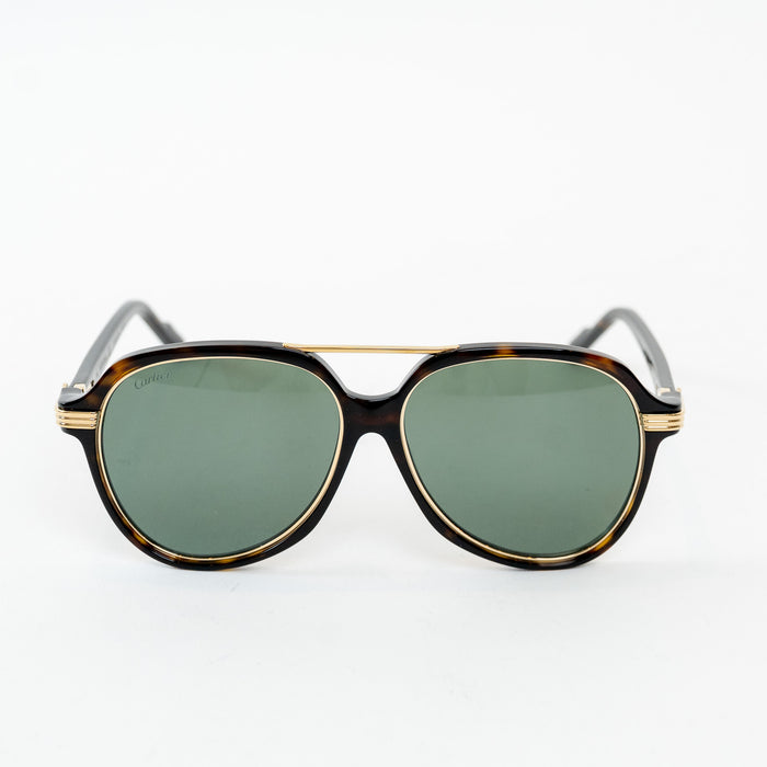 Cartier Tortoise Shell Aviator Sunglasses