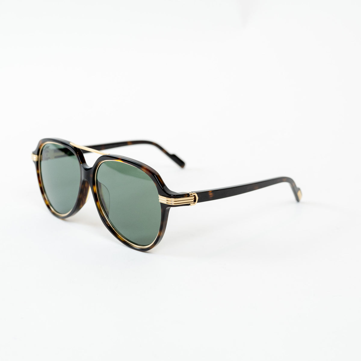 Cartier Tortoise Shell Aviator Sunglasses