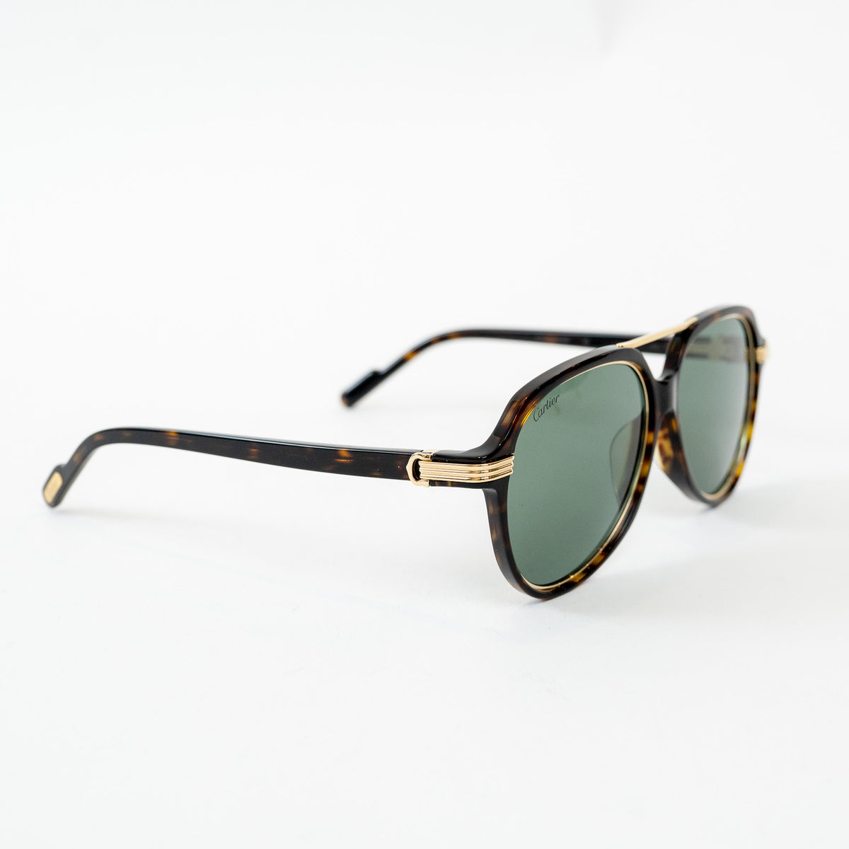 Cartier Tortoise Shell Aviator Sunglasses