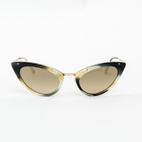 Tom Ford Rose Gold Black/White/Olive Frame Cateye Grace Sunglasses