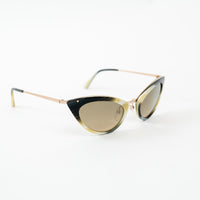 Tom Ford Rose Gold Black/White/Olive Frame Cateye Grace Sunglasses