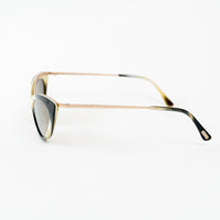 Tom Ford Rose Gold Black/White/Olive Frame Cateye Grace Sunglasses