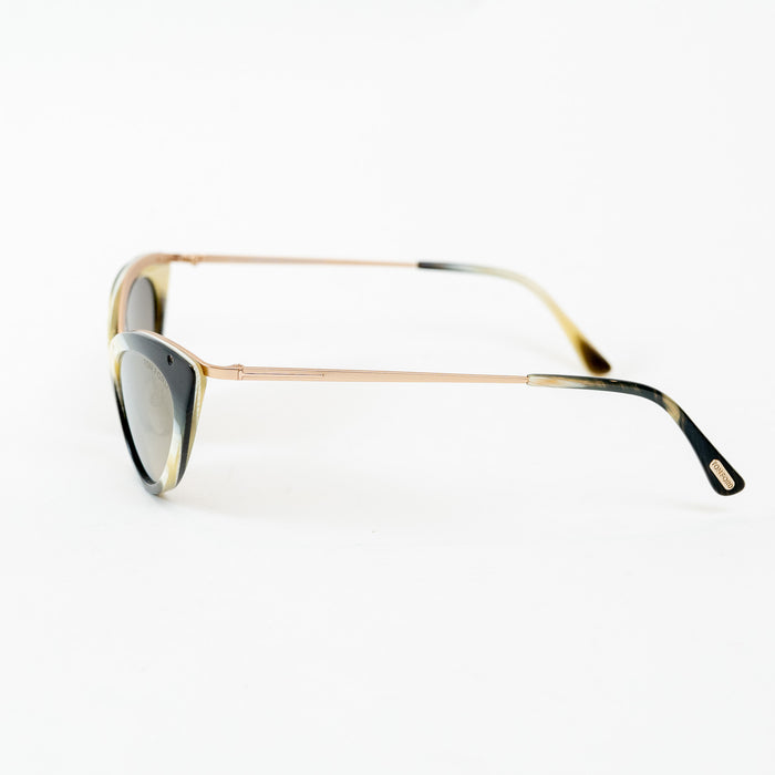 Tom Ford Rose Gold Black/White/Olive Frame Cateye Grace Sunglasses