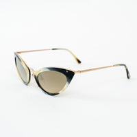 Tom Ford Rose Gold Black/White/Olive Frame Cateye Grace Sunglasses