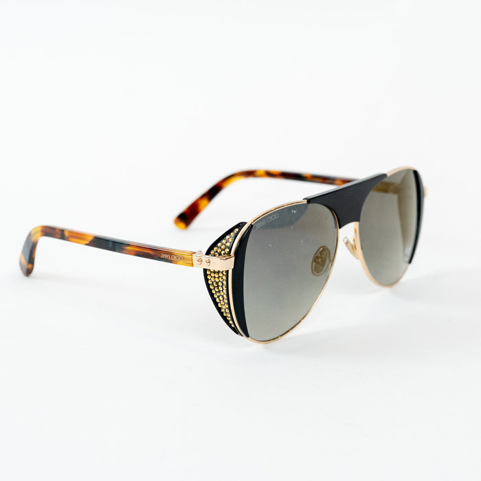 Jimmy Choo Black Mirror Gradient Aviator Sunglasses