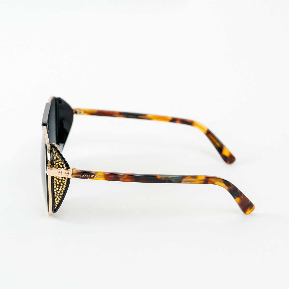 Jimmy Choo Black Mirror Gradient Aviator Sunglasses