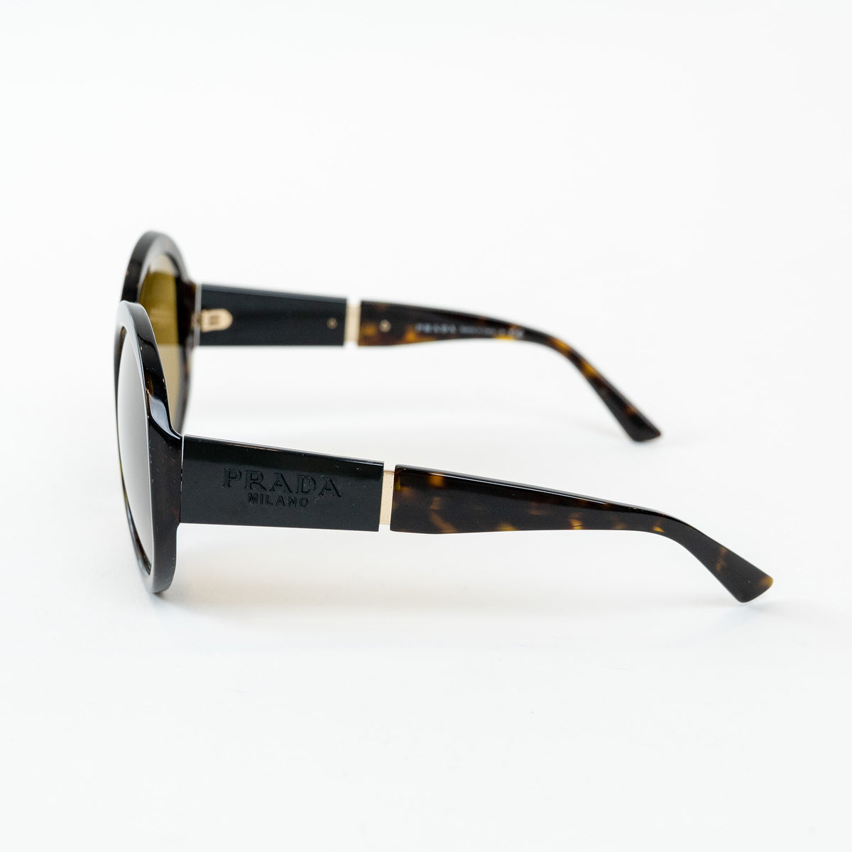 Prada Tortoise Shell Oversized Round Sunglasses