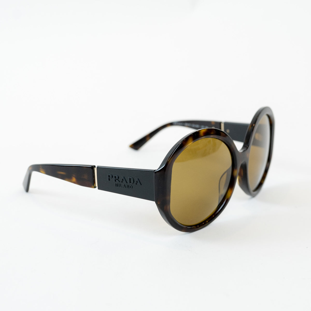 Prada Tortoise Shell Oversized Round Sunglasses