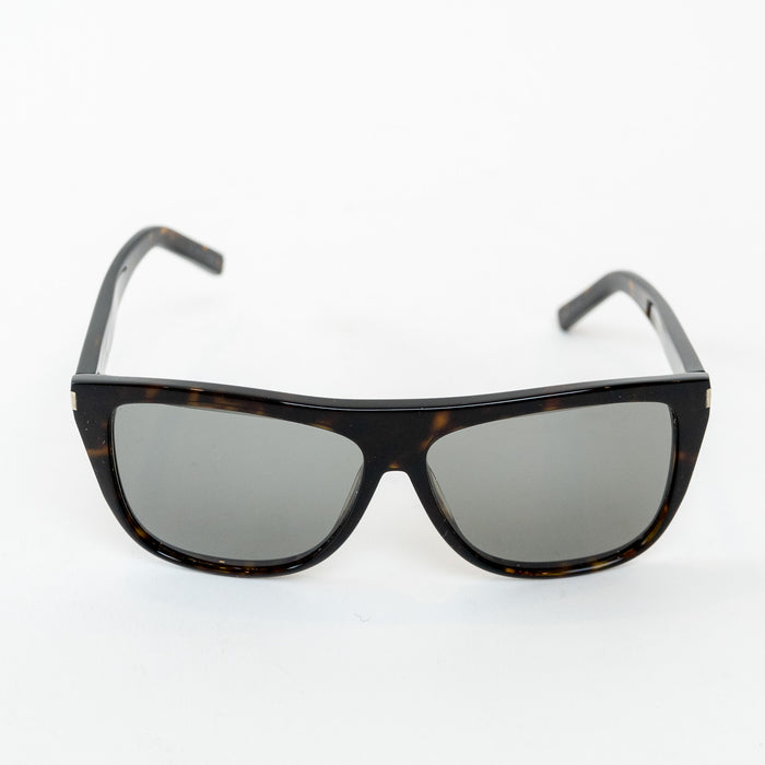 Saint Laurent Dark Tortoise Shell Rectangle Frame Glasses