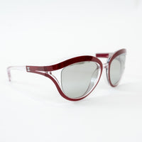 Pre-Loved Chanel™ Clear Cateye Sunglasses with Red Accents