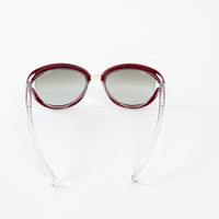 Pre-Loved Chanel™ Clear Cateye Sunglasses with Red Accents