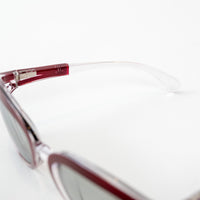 Pre-Loved Chanel™ Clear Cateye Sunglasses with Red Accents