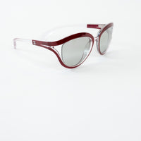 Pre-Loved Chanel™ Clear Cateye Sunglasses with Red Accents