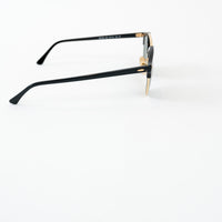 Ray Ban Black Frame Gold Accent Double Bridge Clubround Sunglasses