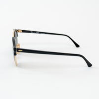 Ray Ban Black Frame Gold Accent Double Bridge Clubround Sunglasses