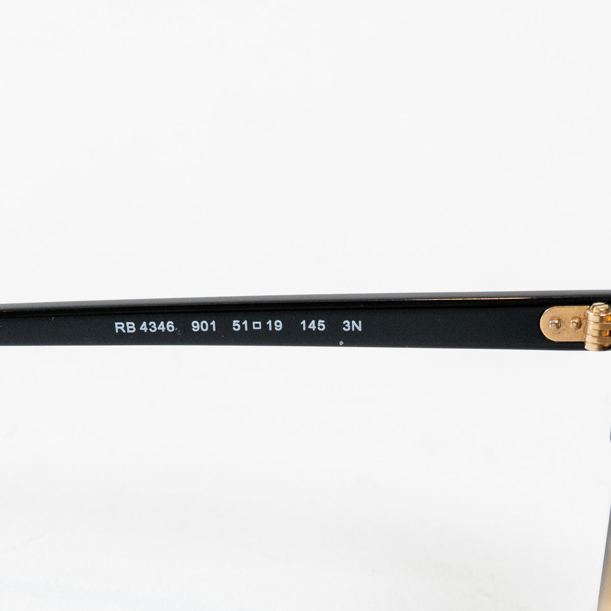 Ray Ban Black Frame Gold Accent Double Bridge Clubround Sunglasses