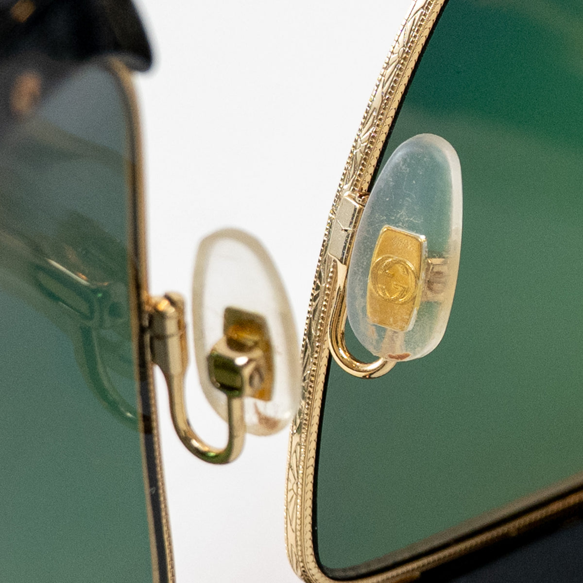 Gucci Black Pearl Embellished GG Square Frame Sunglasses with Orange Lenses