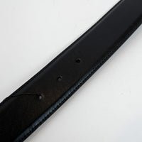 Gucci Black Leather Crystal Embellished Snake Buckle Belt Size 105