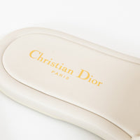Christian Dior White Lambskin Embossed Every-D Slide Size 36