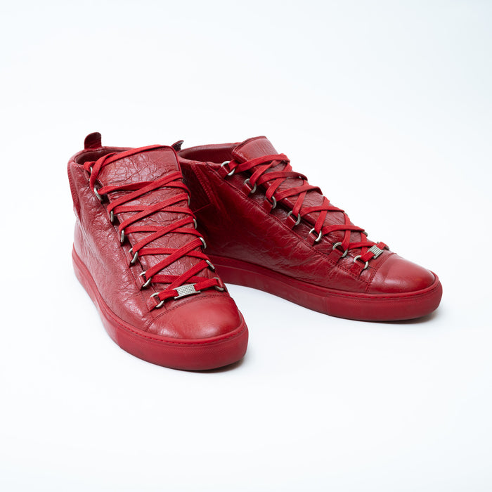 Mens Balenciaga Arena Red High Top Sneakers Size 44