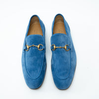 Mens Gucci Blue Suede Horsebit Loafers Size 10.5