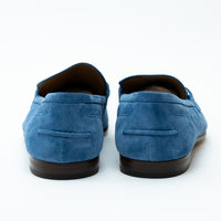 Mens Gucci Blue Suede Horsebit Loafers Size 10.5