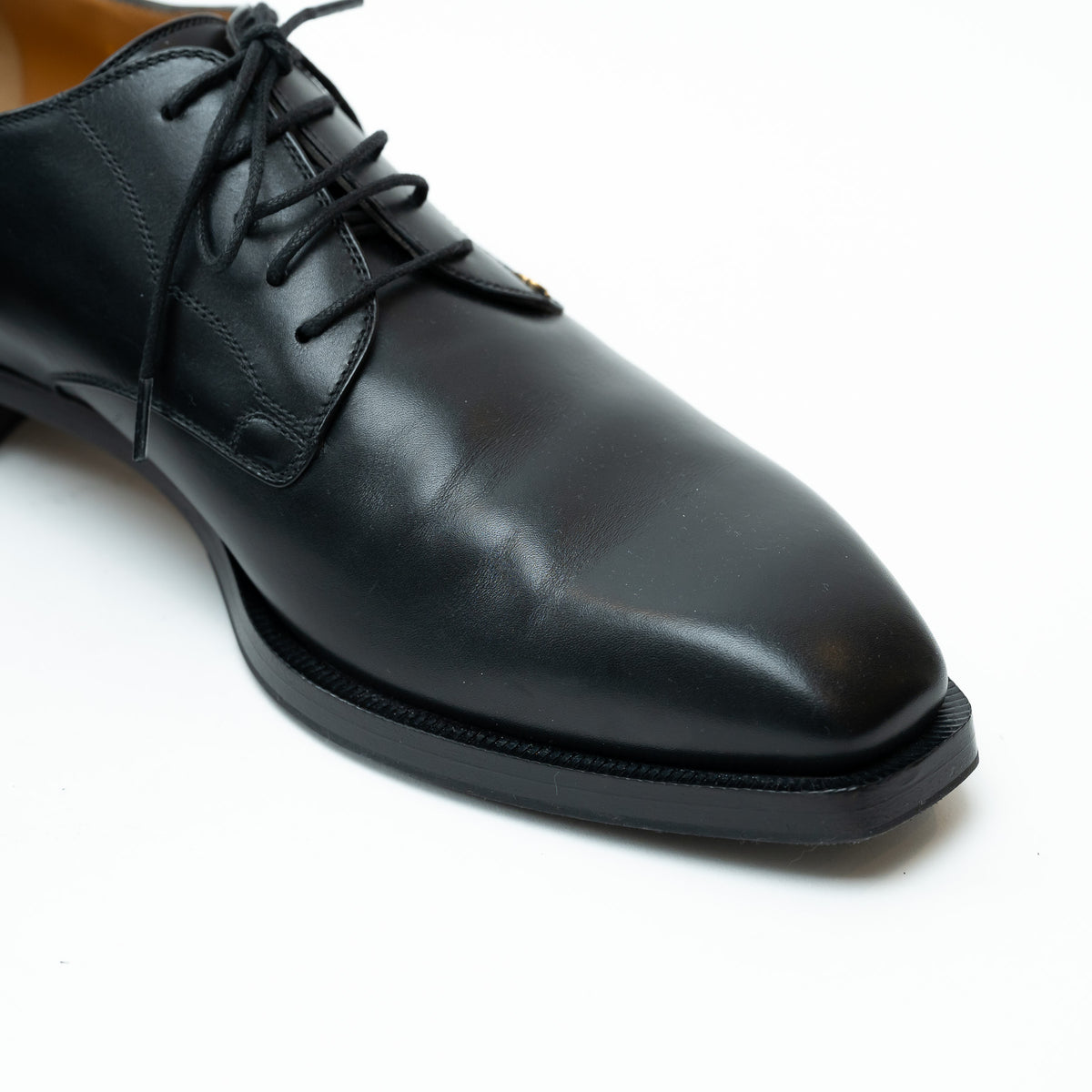 Mens Gucci Black Smooth Leather Dress Shoe Size 8.5