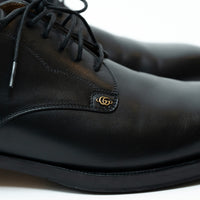 Mens Gucci Black Smooth Leather Dress Shoe Size 8.5