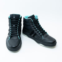 Mens Gucci Black Leather High Top Sneakers Size 8.5e