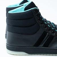 Mens Gucci Black Leather High Top Sneakers Size 8.5e