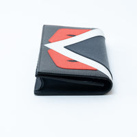 Fendi Grained Leather Monster Bifold Long Wallet
