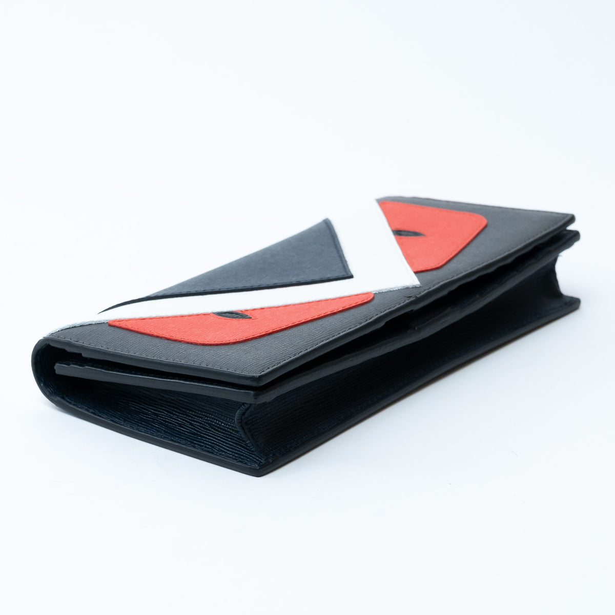 Fendi Grained Leather Monster Bifold Long Wallet