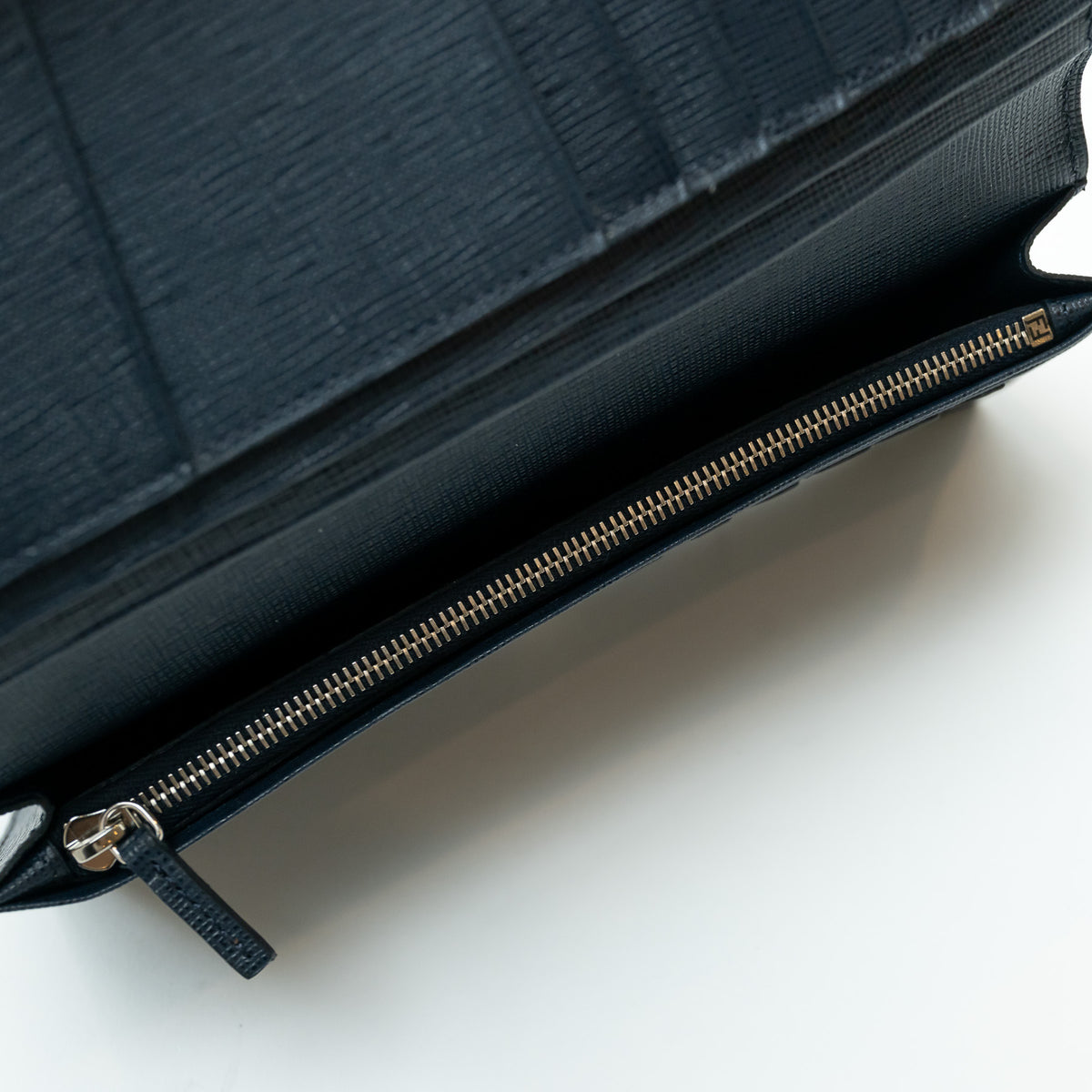 Fendi Grained Leather Monster Bifold Long Wallet