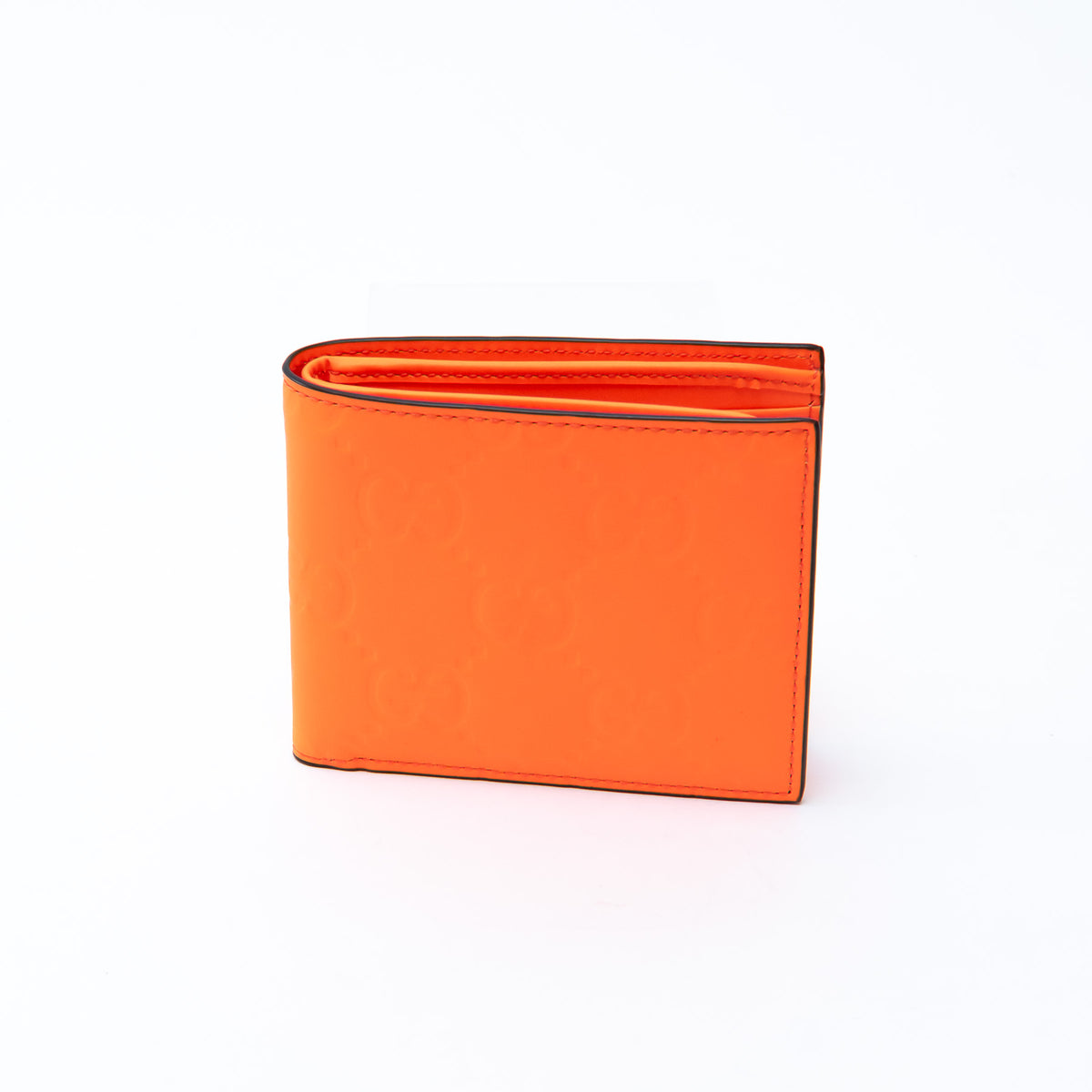 Gucci Neon Orange Bifold Monogram Wallet
