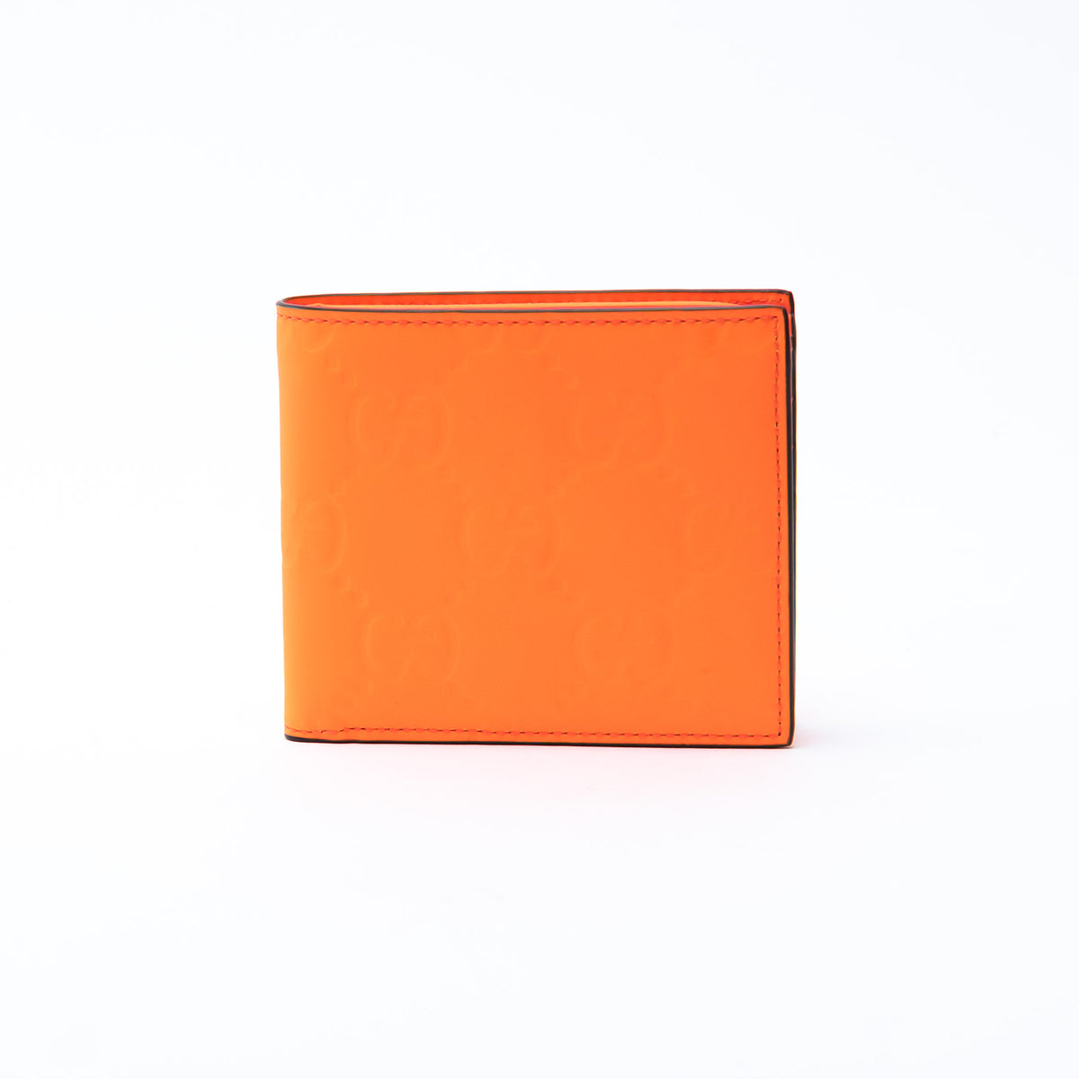 Gucci Neon Orange Bifold Monogram Wallet