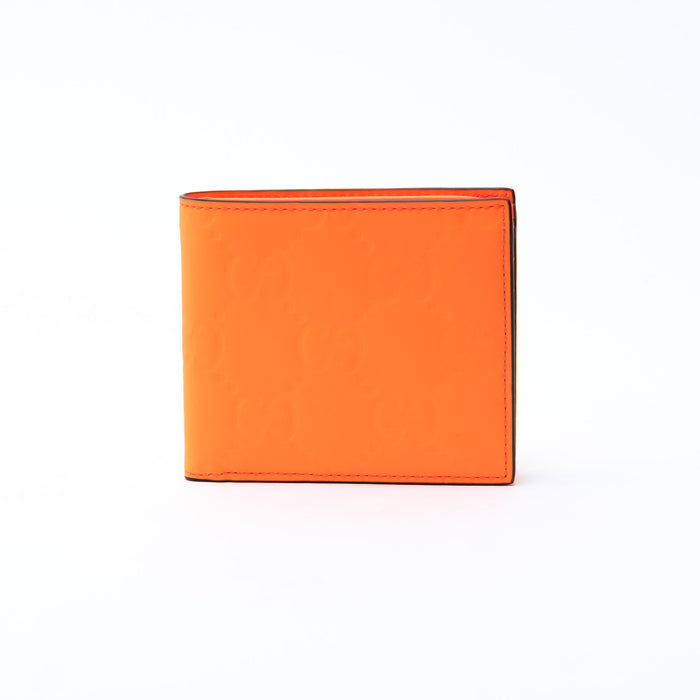 Gucci Neon Orange Bifold Monogram Wallet