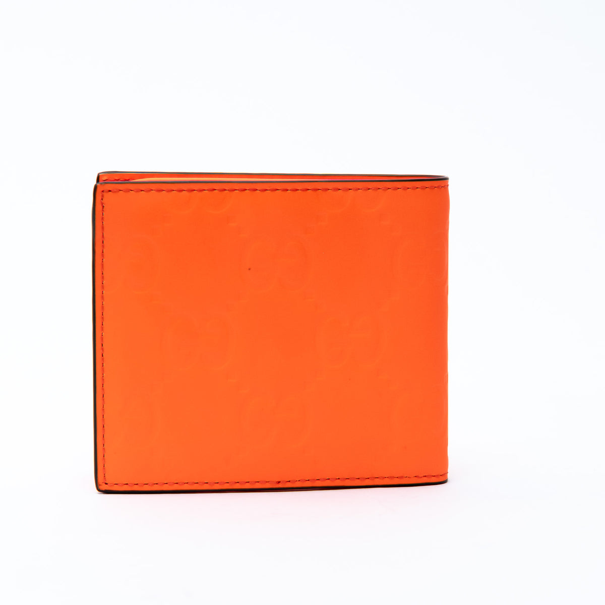 Gucci Neon Orange Bifold Monogram Wallet