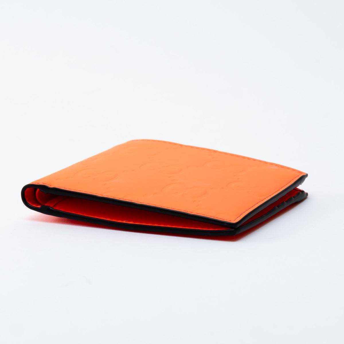 Gucci Neon Orange Bifold Monogram Wallet