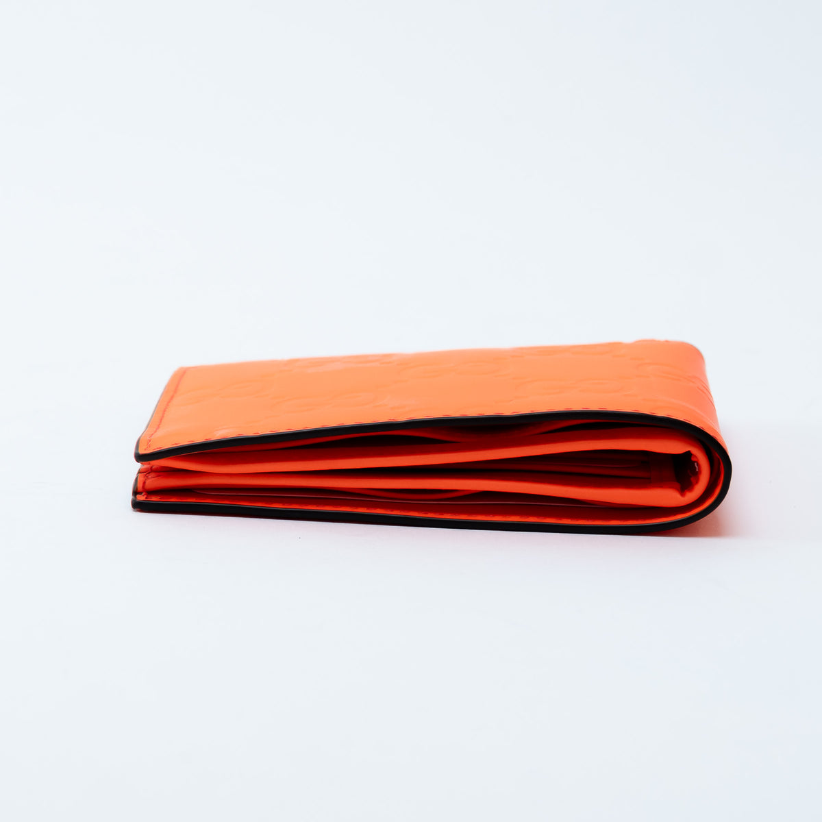 Gucci Neon Orange Bifold Monogram Wallet