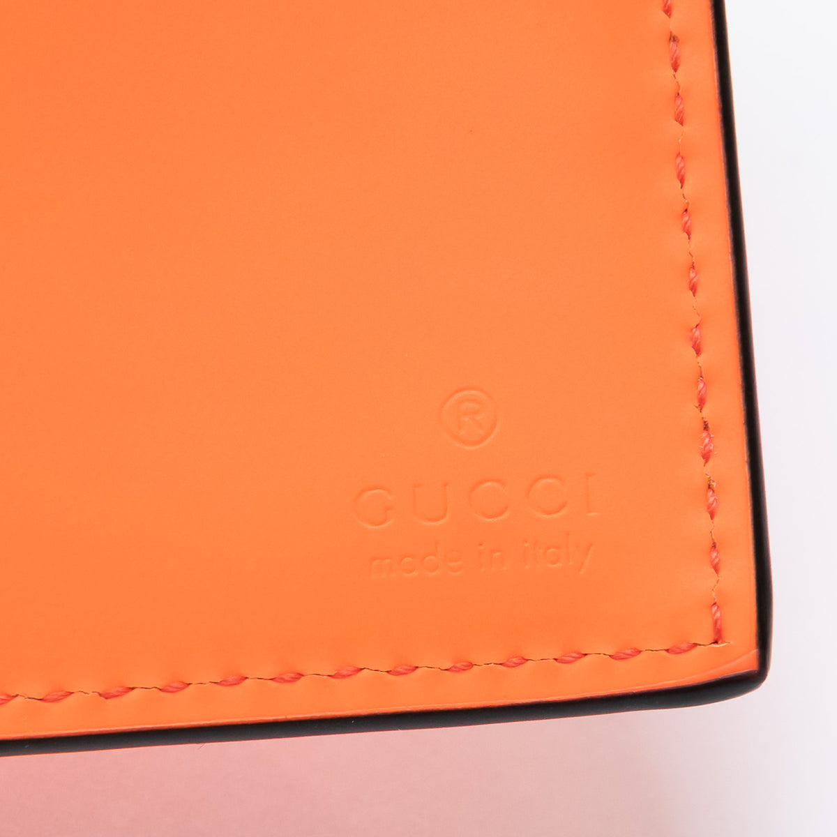 Gucci Neon Orange Bifold Monogram Wallet