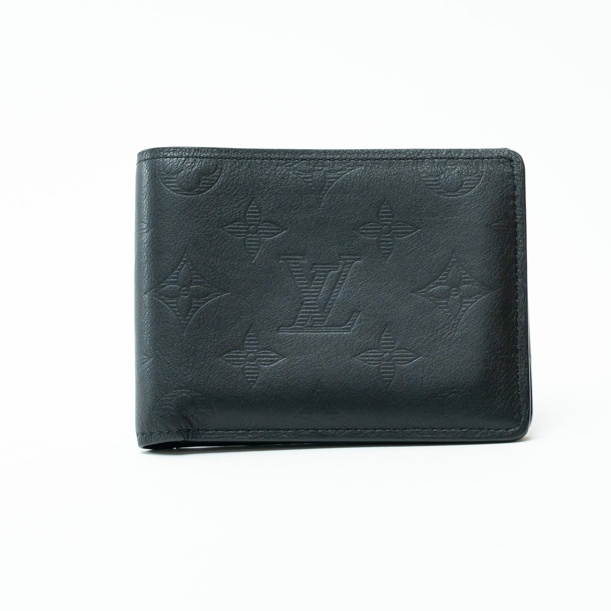 Louis Vuitton Black Smooth Leather Monogram Embossed Bifold Wallet