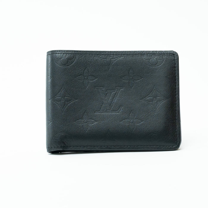 Louis Vuitton Black Smooth Leather Monogram Embossed Bifold Wallet