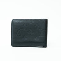 Louis Vuitton Black Smooth Leather Monogram Embossed Bifold Wallet