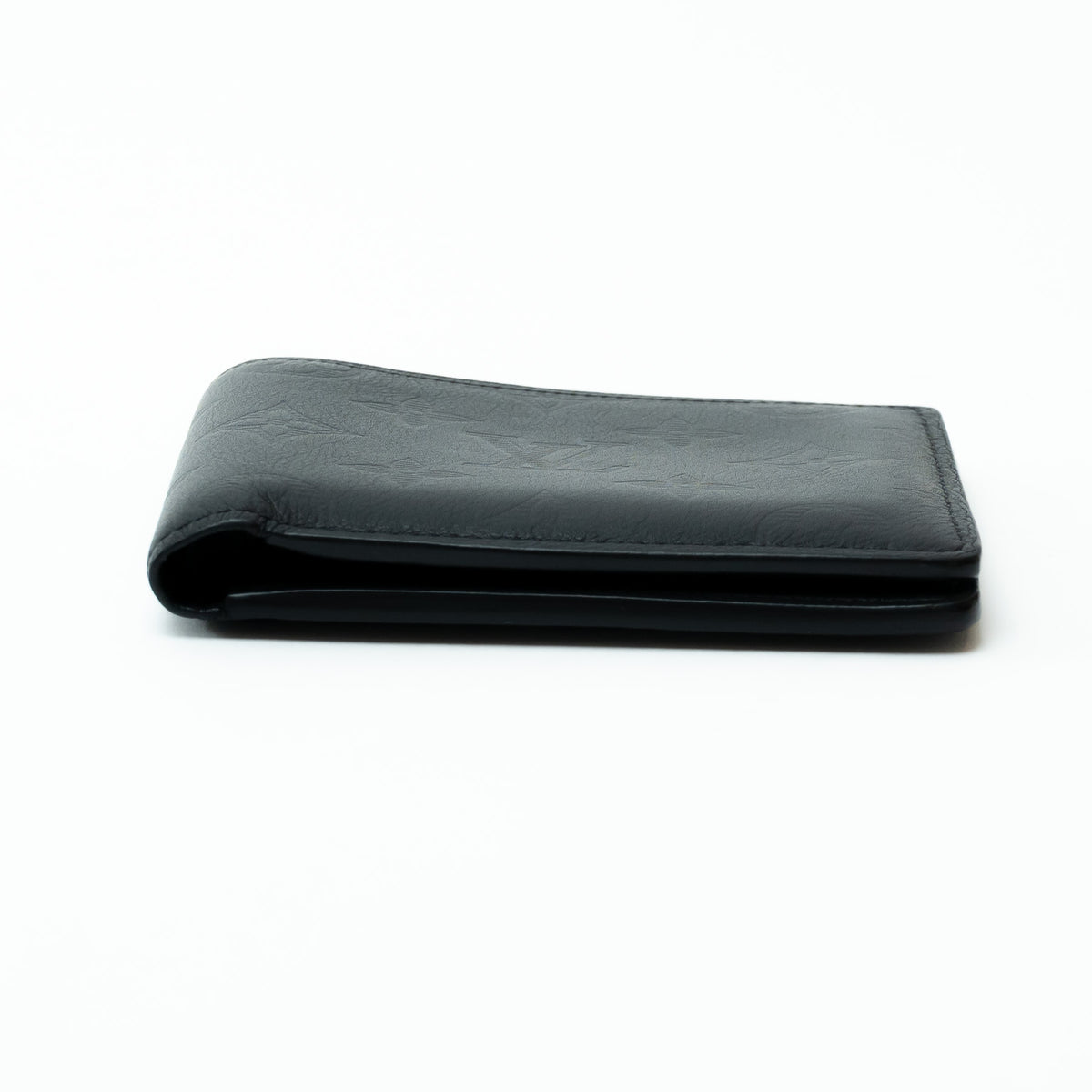 Louis Vuitton Black Smooth Leather Monogram Embossed Bifold Wallet