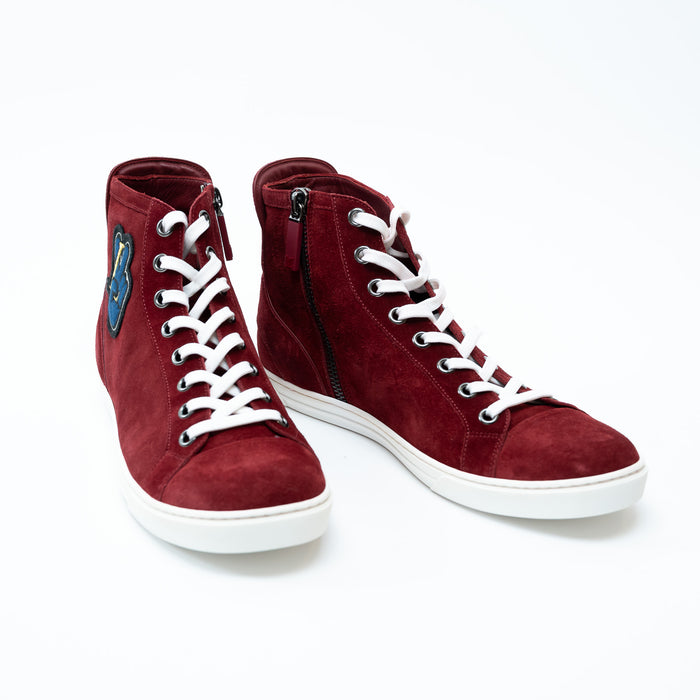 Mens Louis Vuitton Burgundy High Top Sneakers Size 8.5